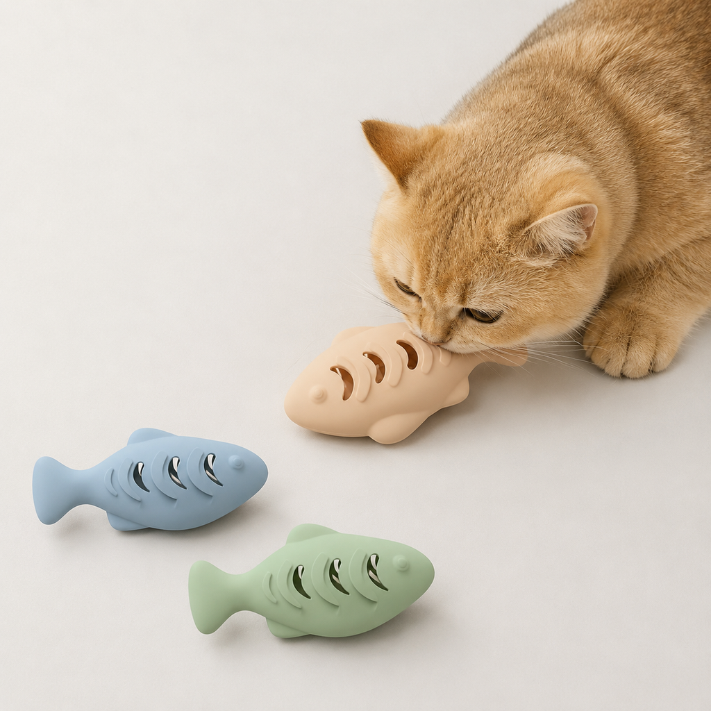 Jouet pour chat poisson à friandises