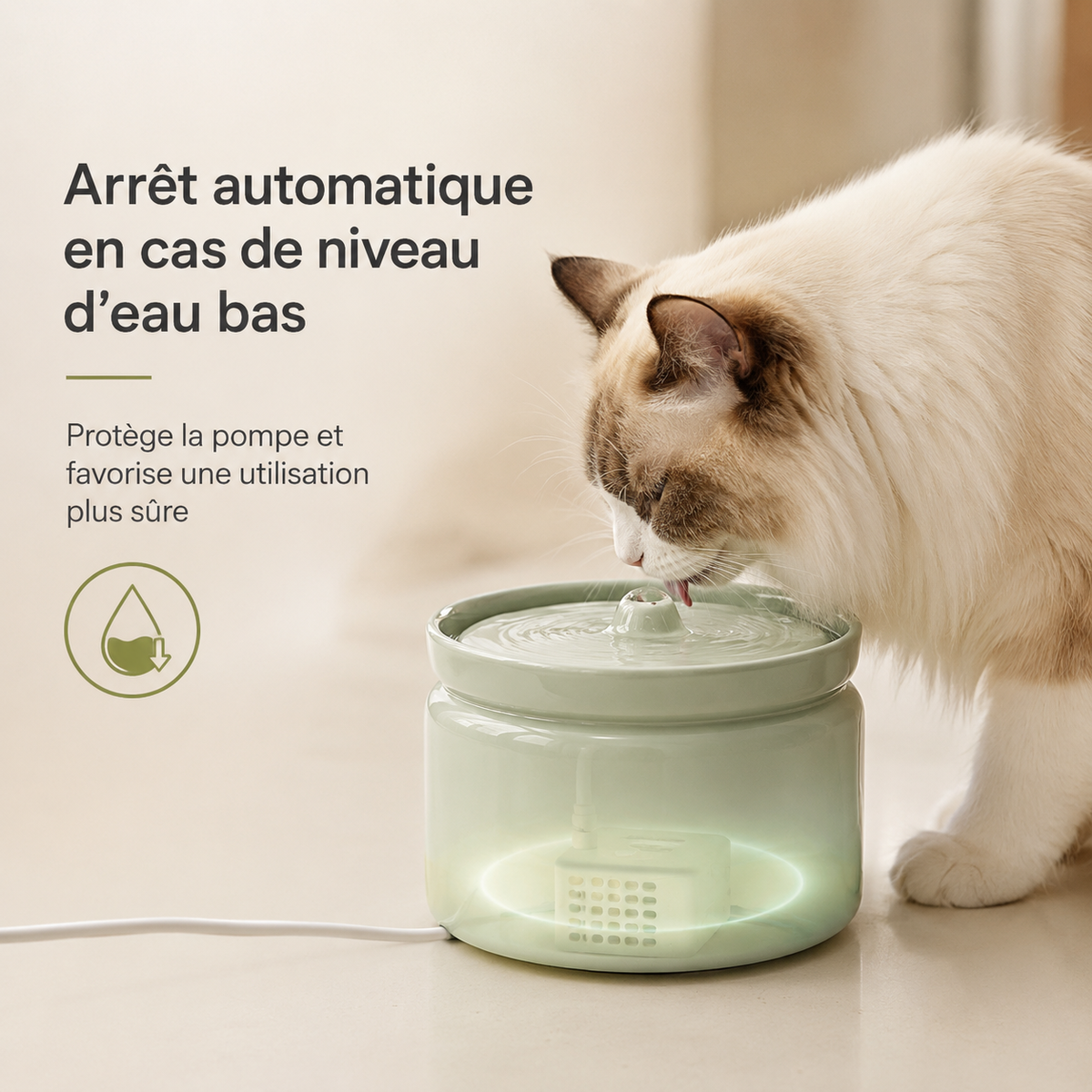 Fontaine à eau céramique chat