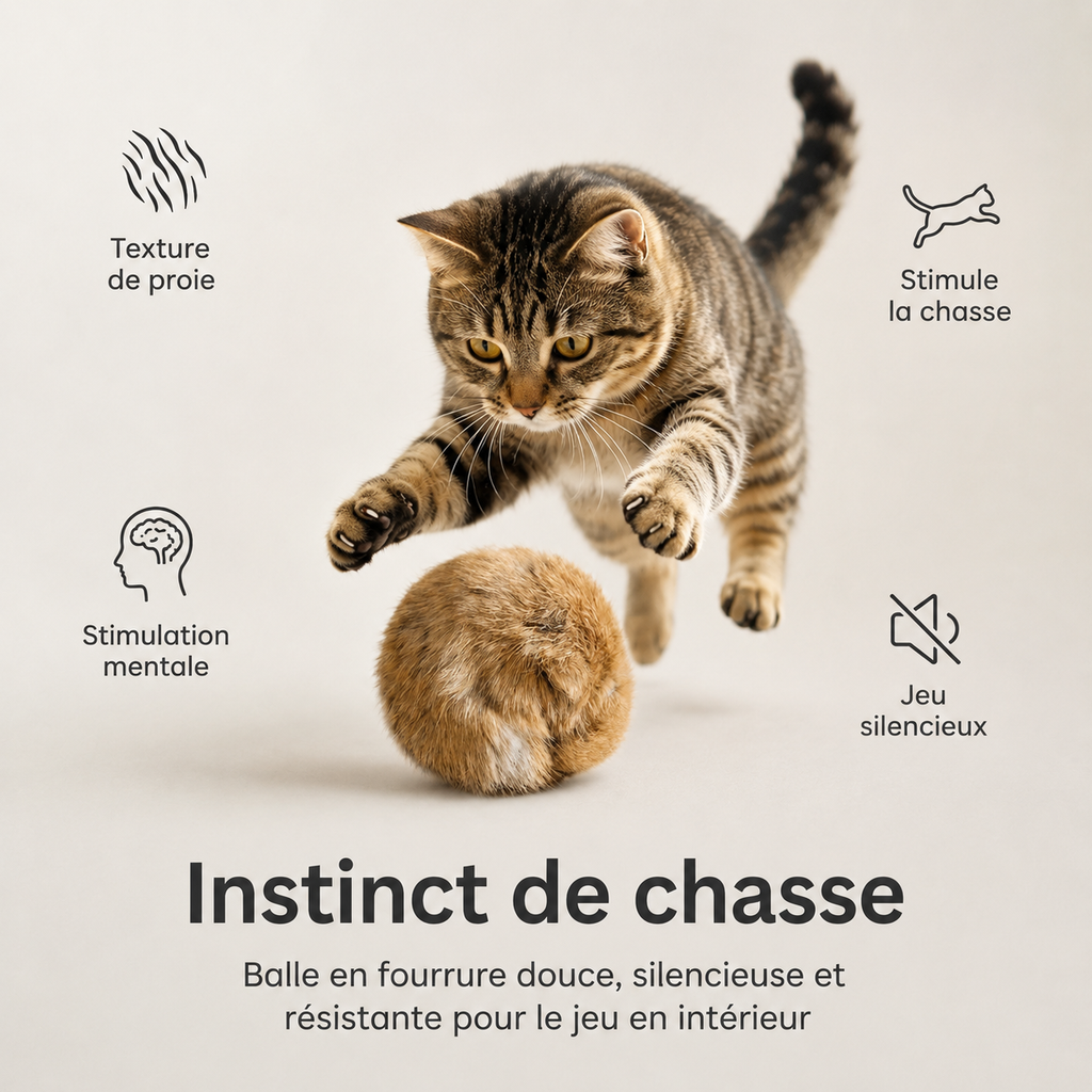 Lot de balles en fourrure pour chat