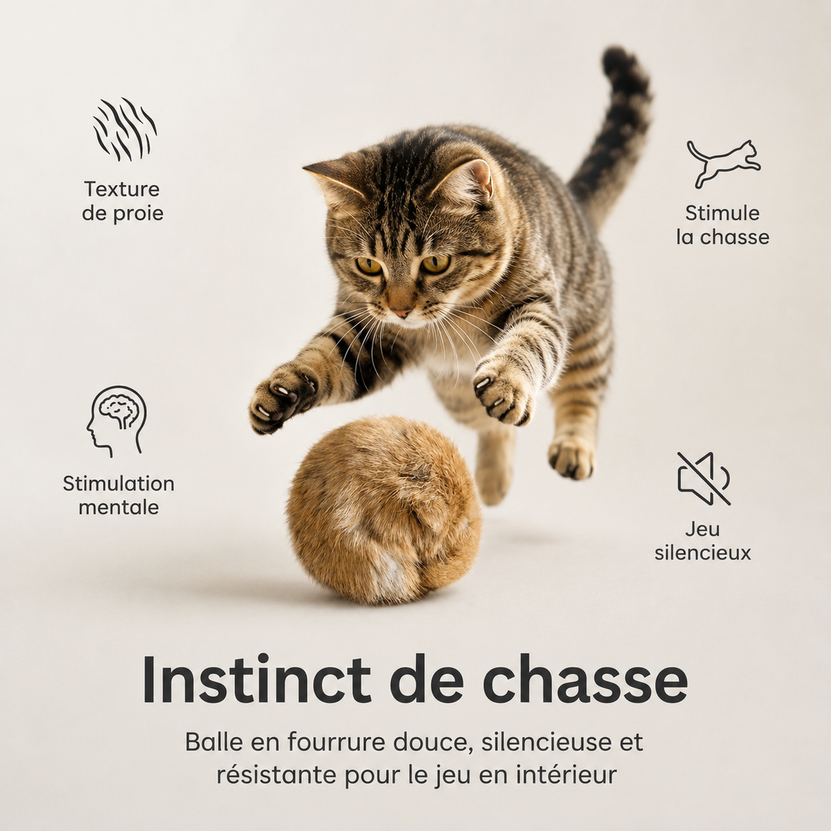 Lot de balles en fourrure pour chat