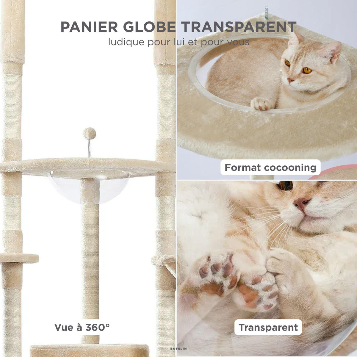 Arbre à chat angle hauteur plafond