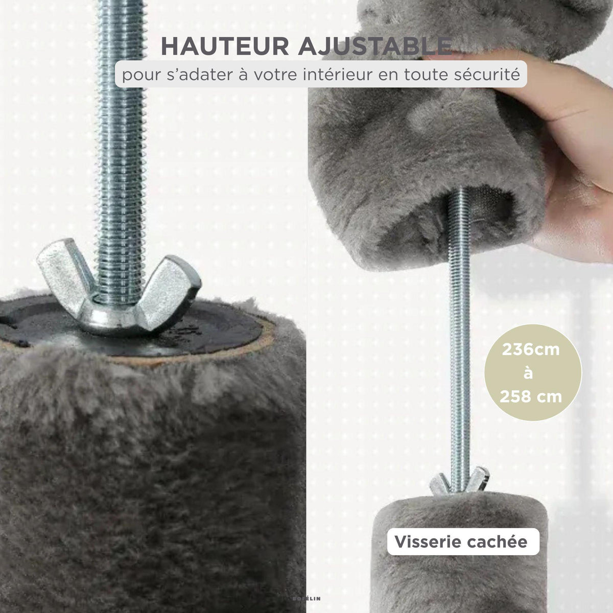 Arbre à chat angle hauteur plafond