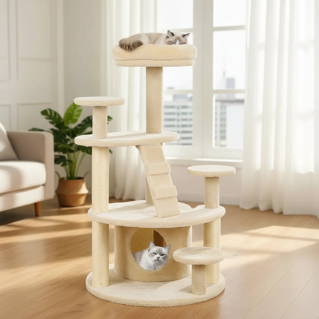 Arbre à chat blanc design