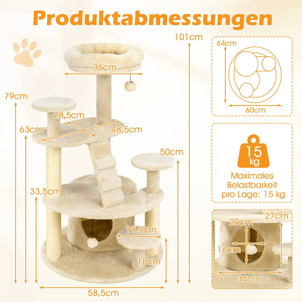 Arbre à chat blanc design