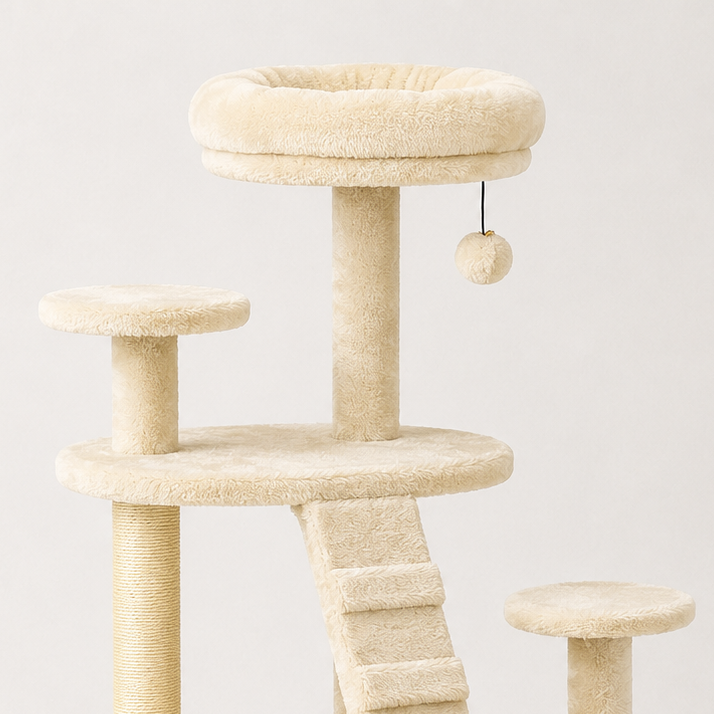 Arbre à chat blanc design - Bofélin - 6