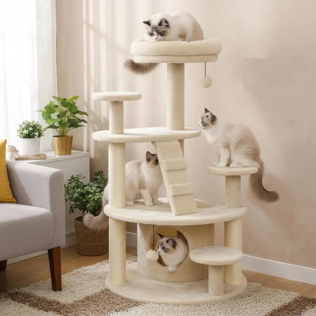 Arbre à chat blanc design