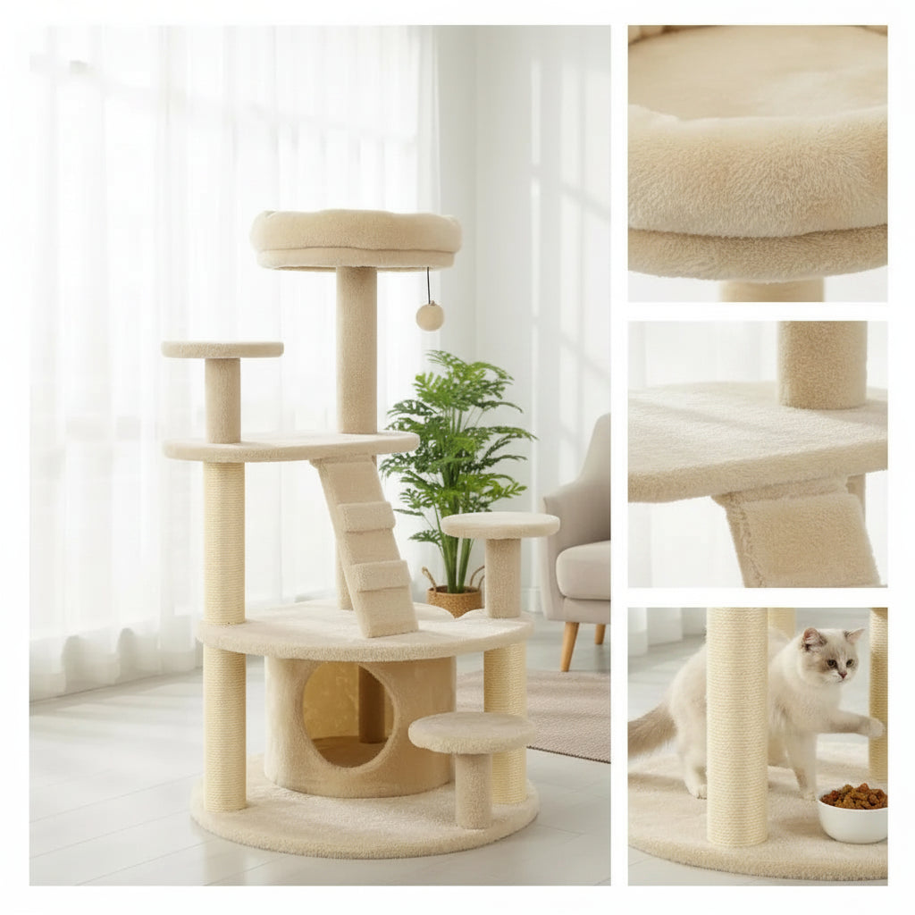 Arbre à chat blanc design