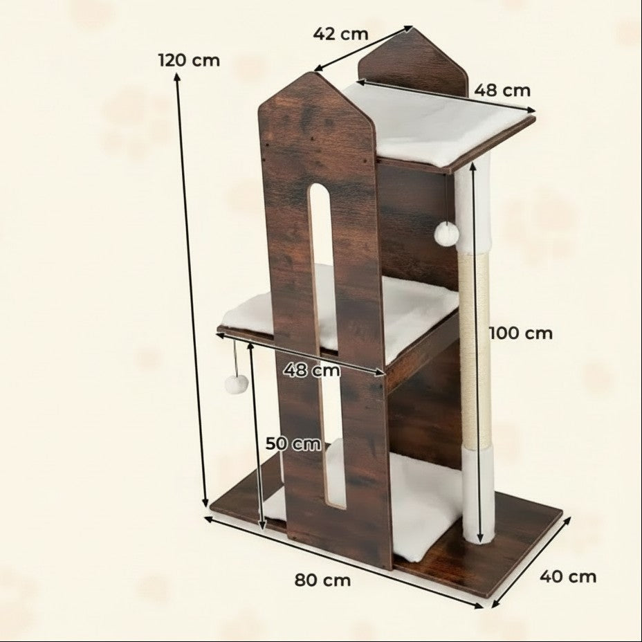 Arbre à chat bois design - Bofélin - 8
