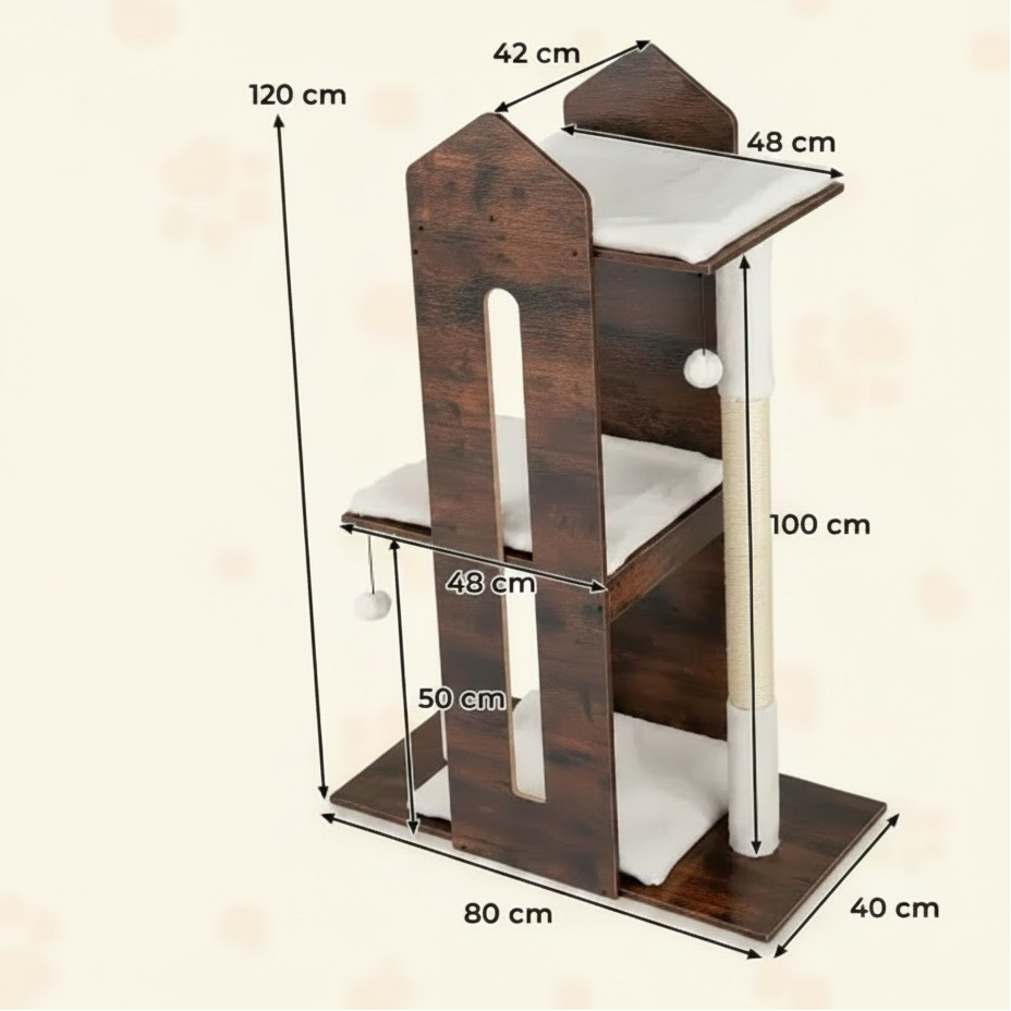Arbre à chat bois design