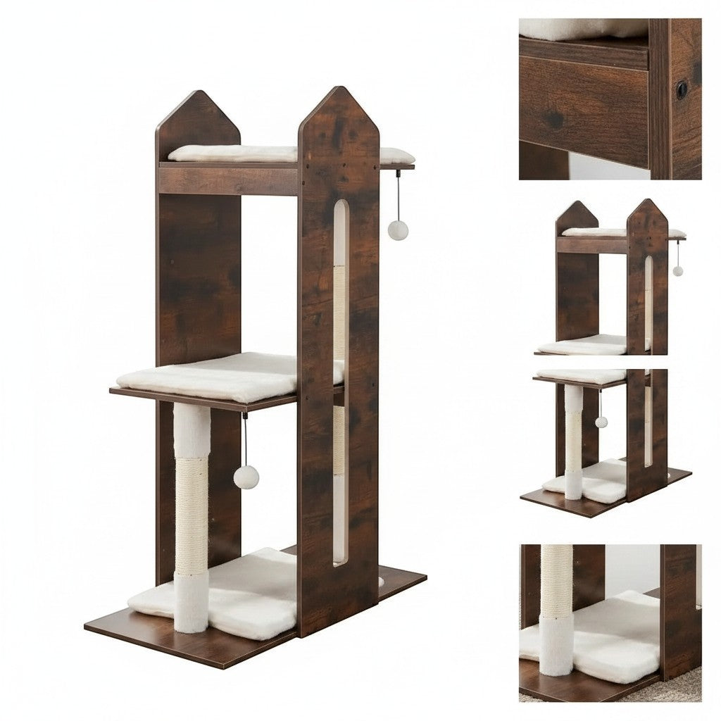 Arbre à chat bois design - Bofélin - 7
