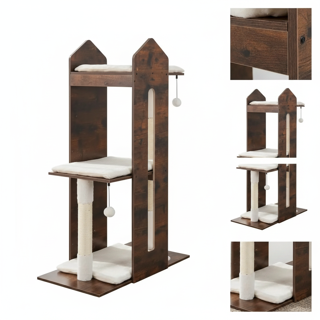 Arbre à chat bois design - Bofélin - 7