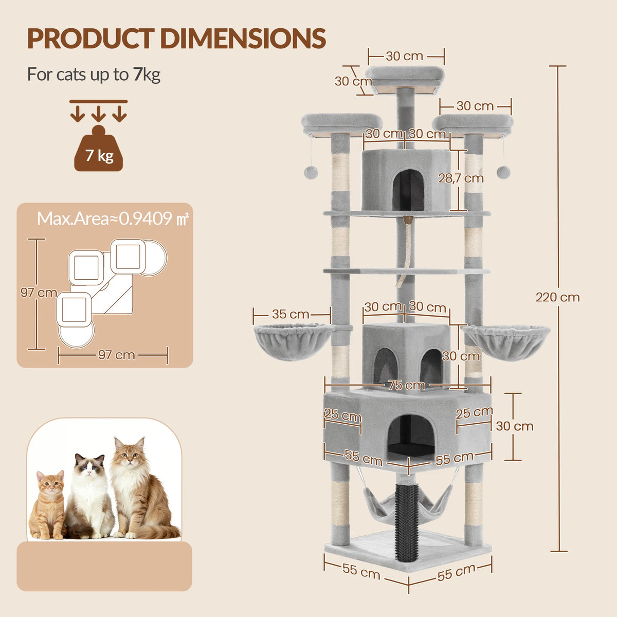 Arbre à chat d'angle xxl