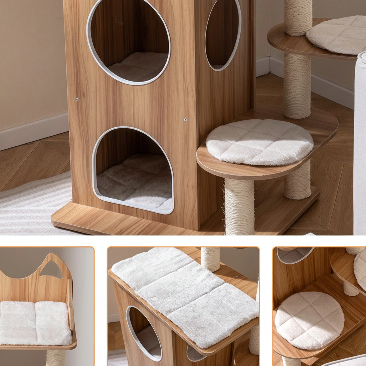 Arbre à chat design bois - Bofélin - 6