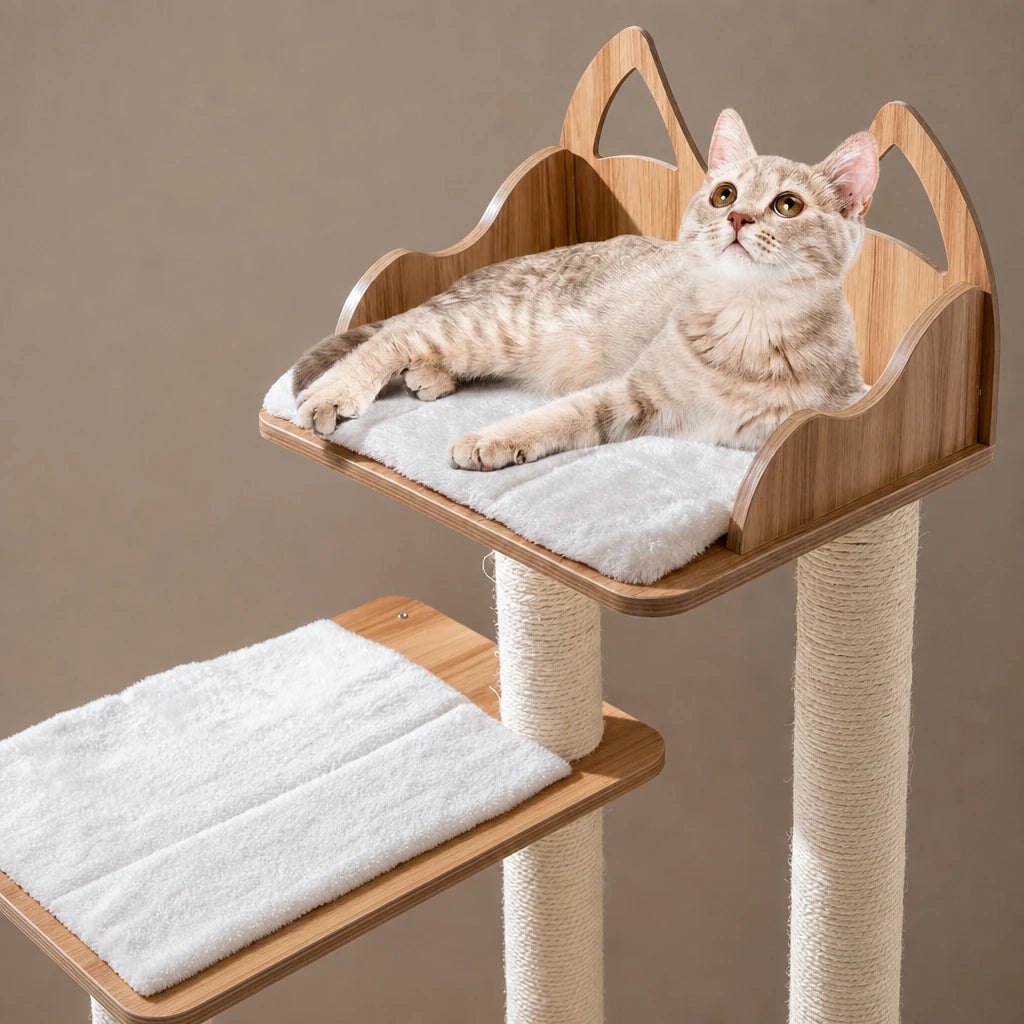 Arbre à chat design bois Nexus Bofélin en situation