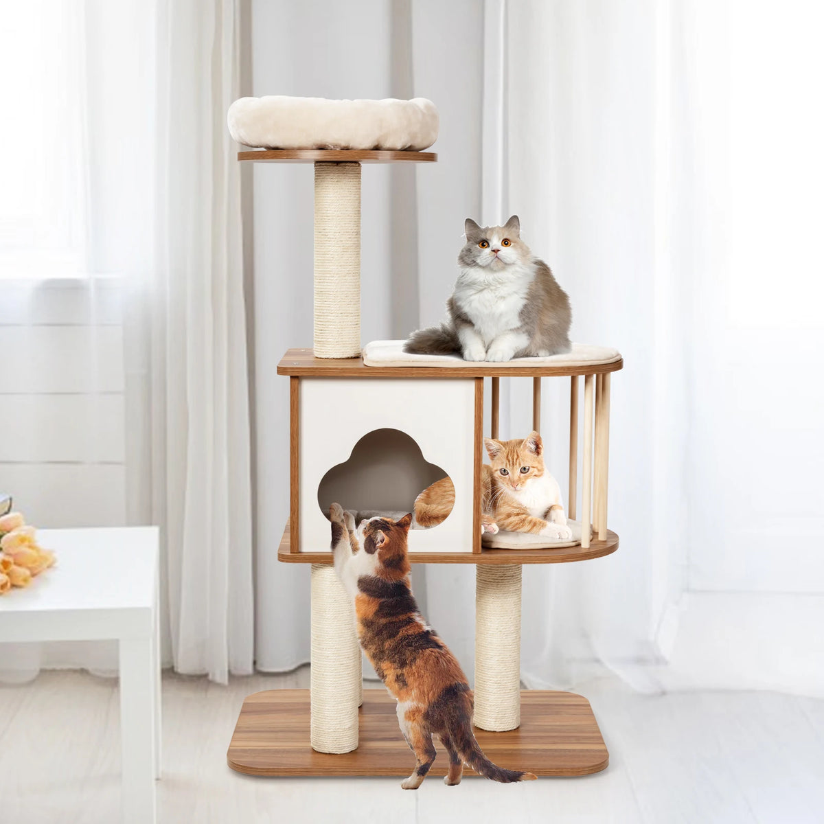Arbre à chat design en bois