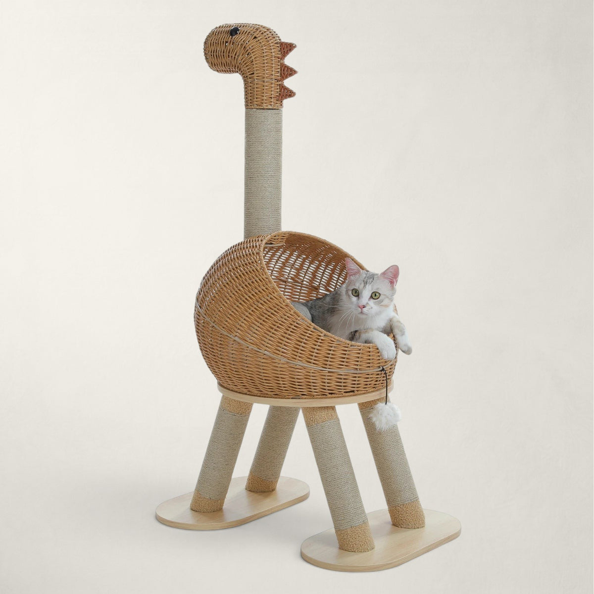 Arbre à chat design rotin dinosaure - Bofélin - 9