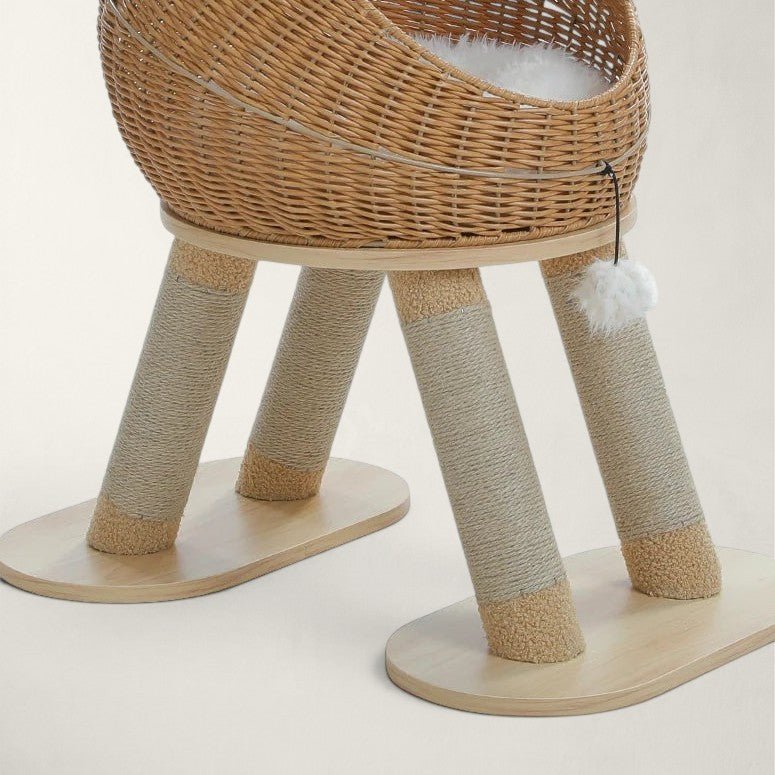 Arbre à chat design rotin dinosaure - Bofélin - 3