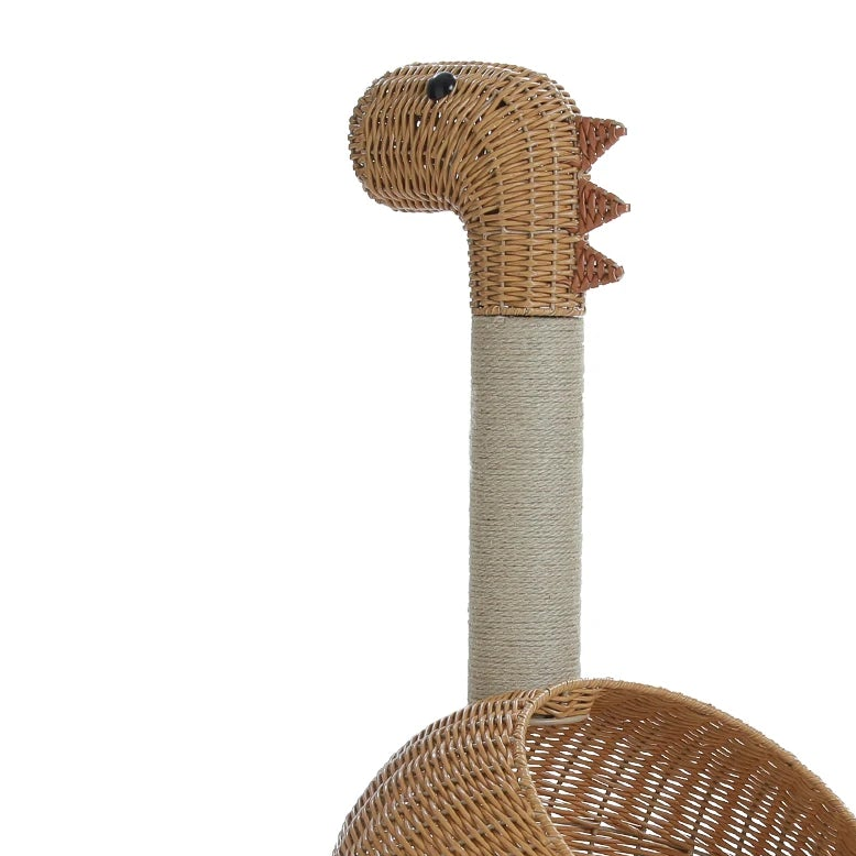 Arbre à chat design rotin dinosaure