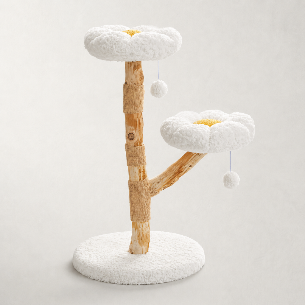 Arbre à chat en bois brut - Bofélin