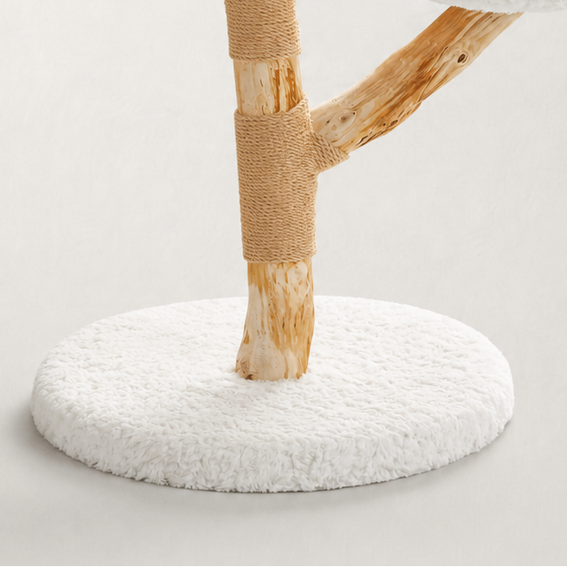 Arbre à chat en bois brut