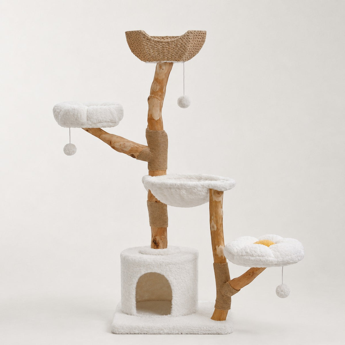 Arbre à chat en bois fleurs XXL - Bofélin