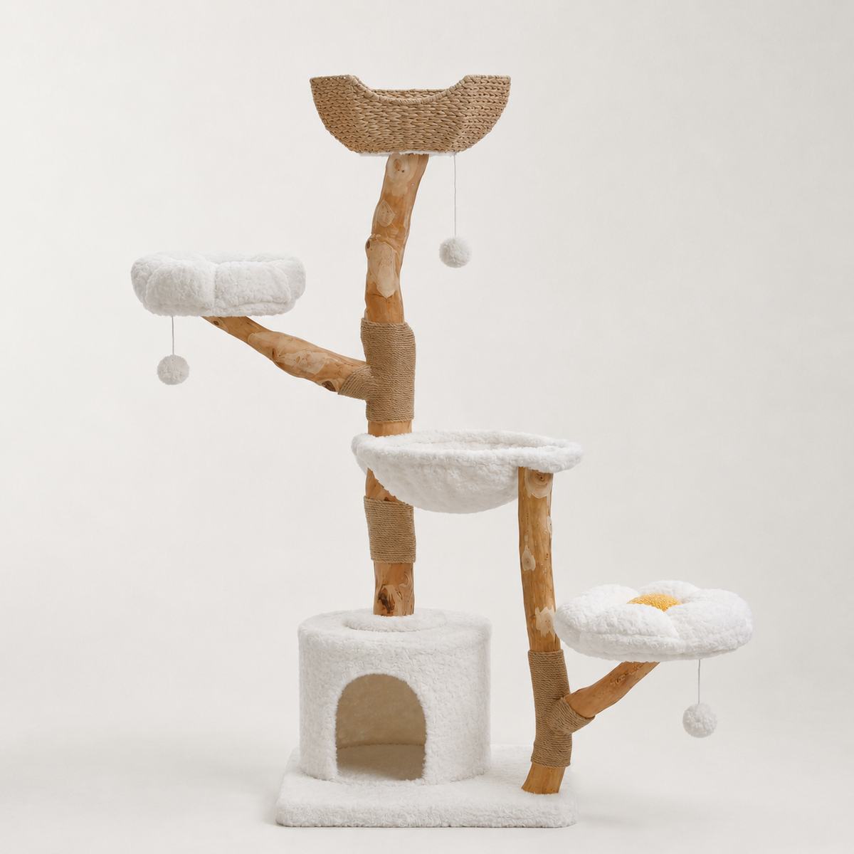 Arbre à chat en bois fleurs XXL - Bofélin