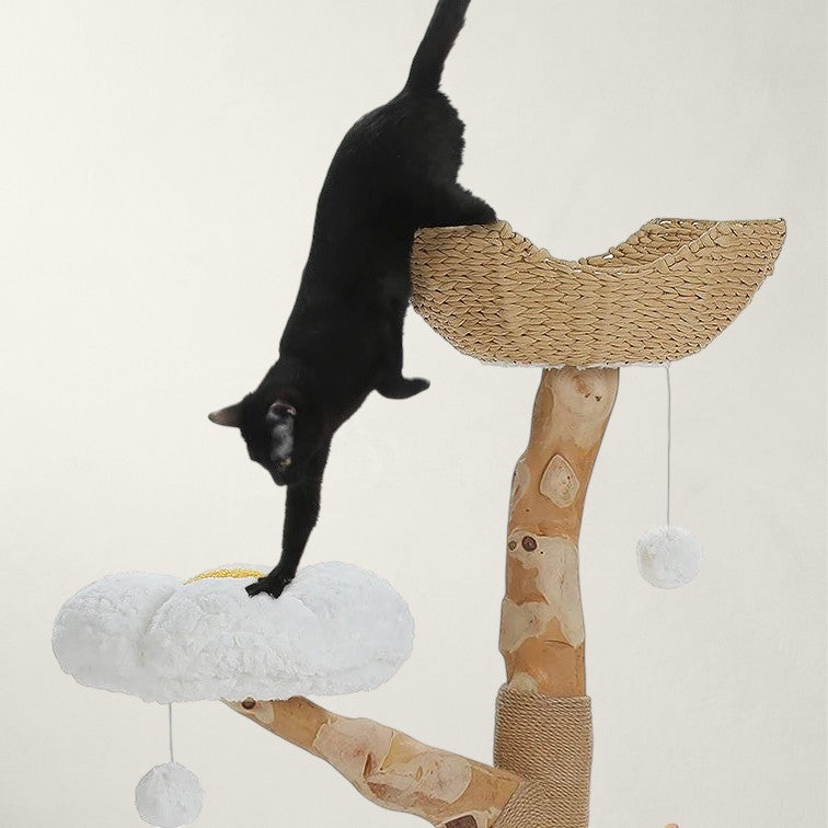 Arbre à chat en bois fleurs XXL - Bofélin - 4
