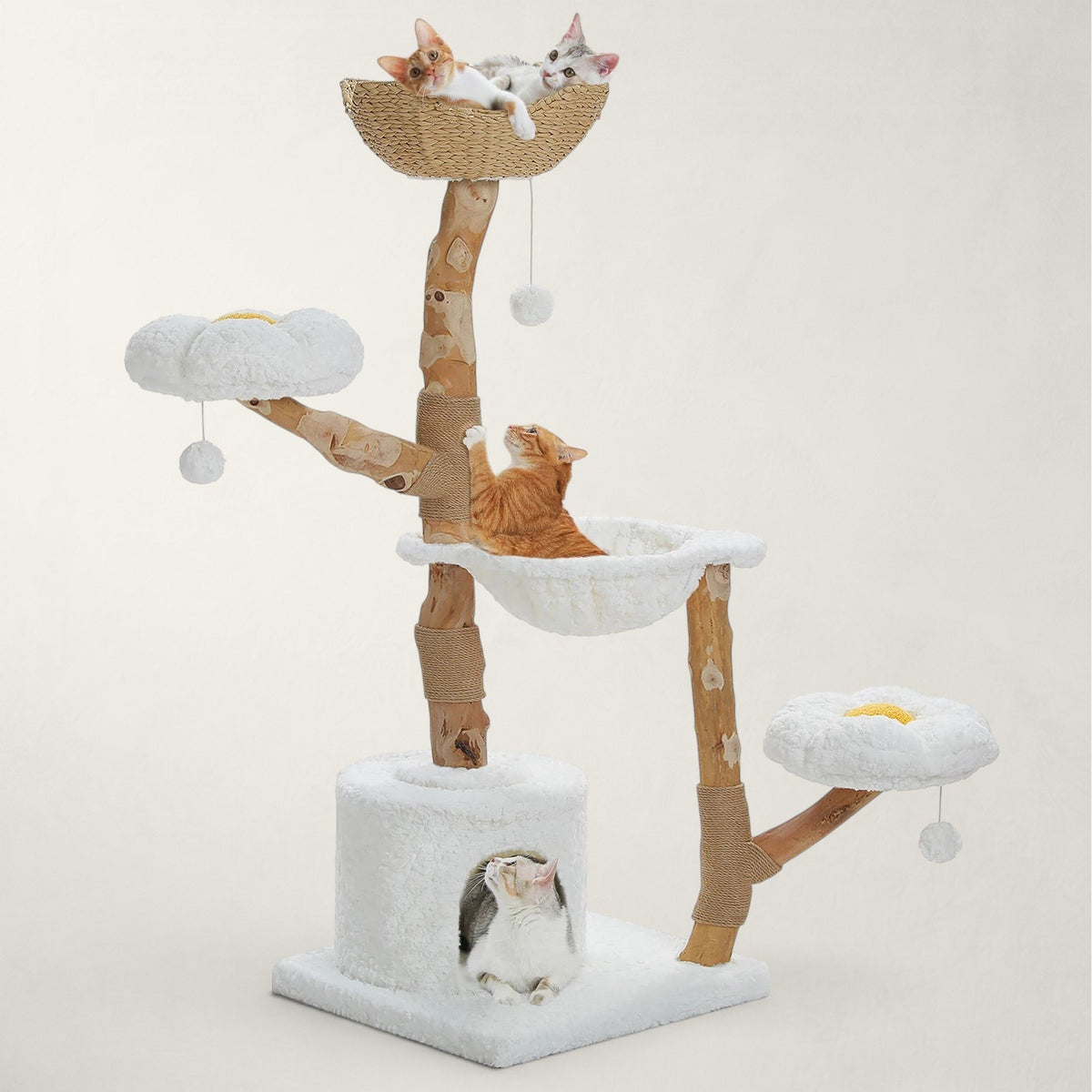 Arbre à chat en bois fleurs XXL - Bofélin - 8