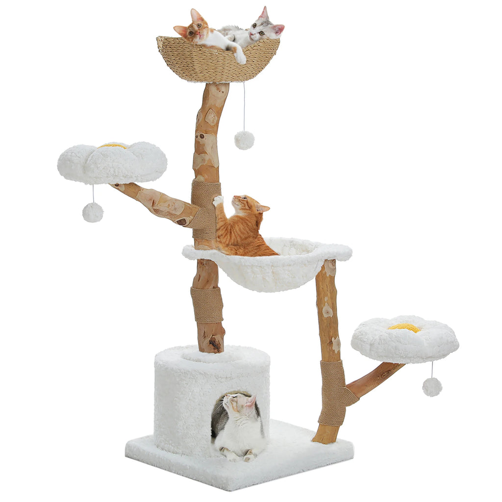 Arbre à chat en bois fleurs XXL - Bofélin - 8