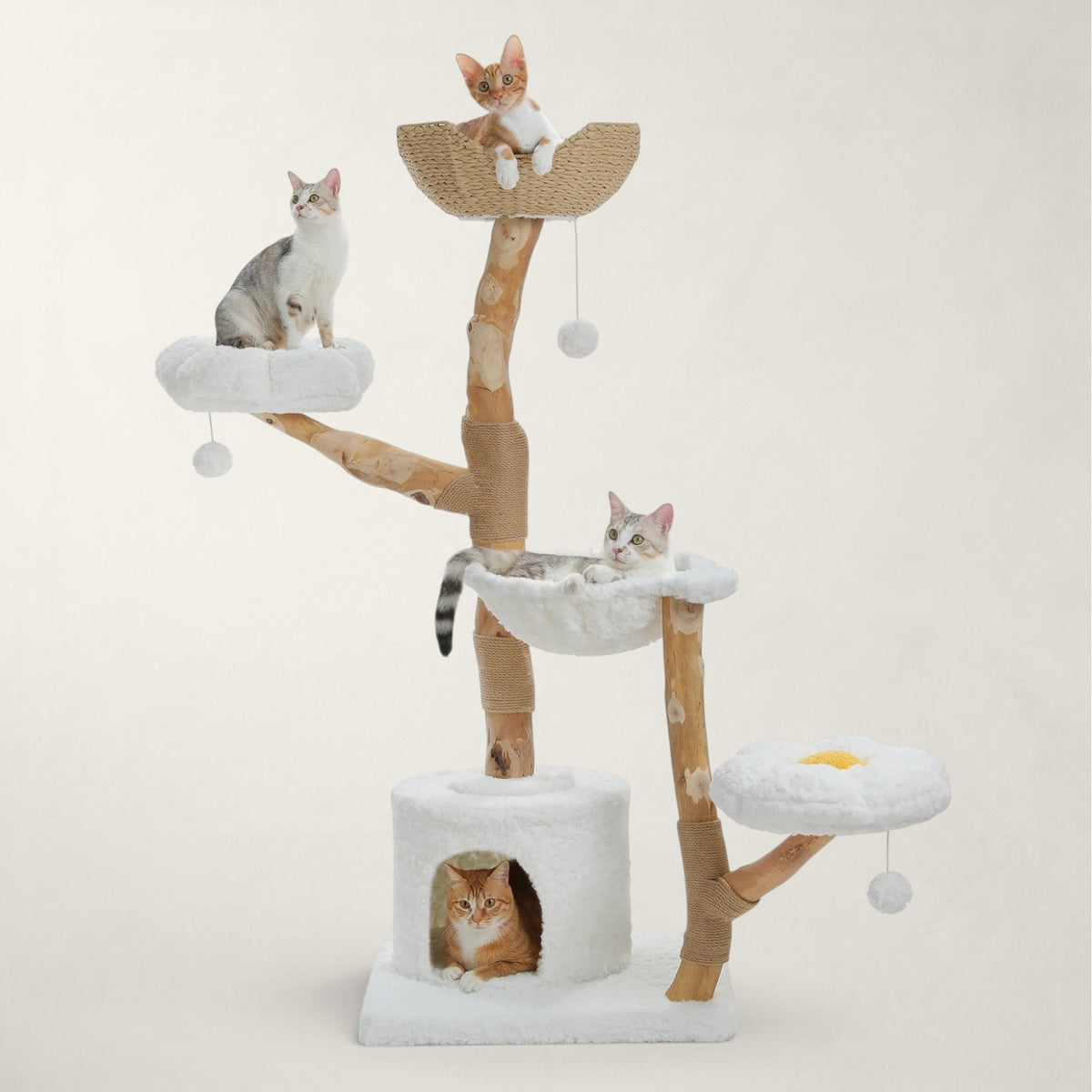 Arbre à chat en bois fleurs XXL - Bofélin - 7
