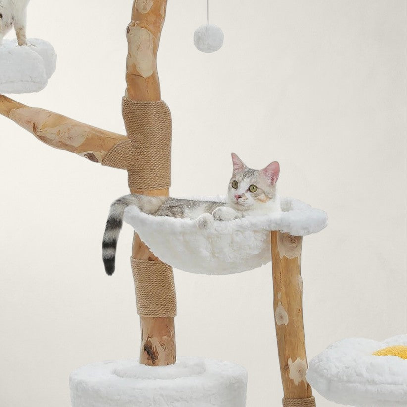 Arbre à chat en bois fleurs XXL - Bofélin - 6