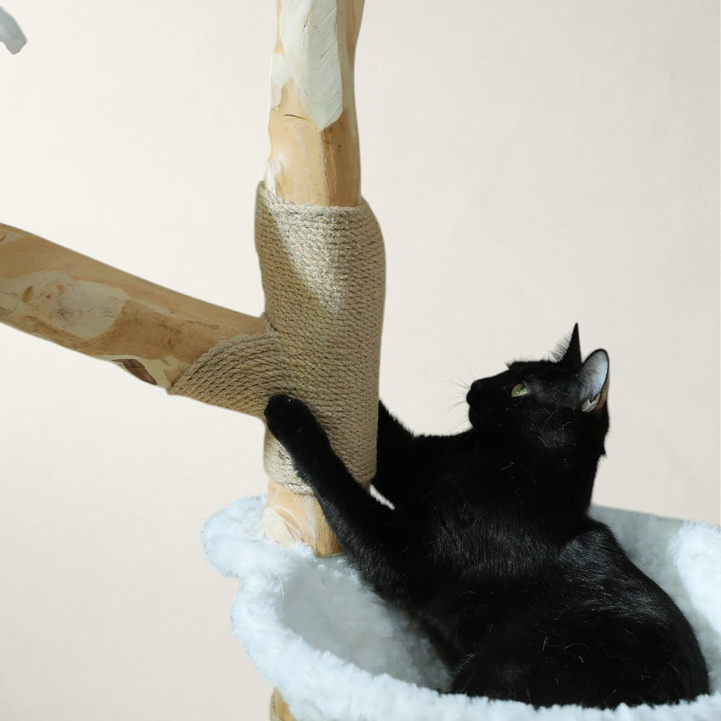 Arbre à chat en bois fleurs XXL - Bofélin - 9