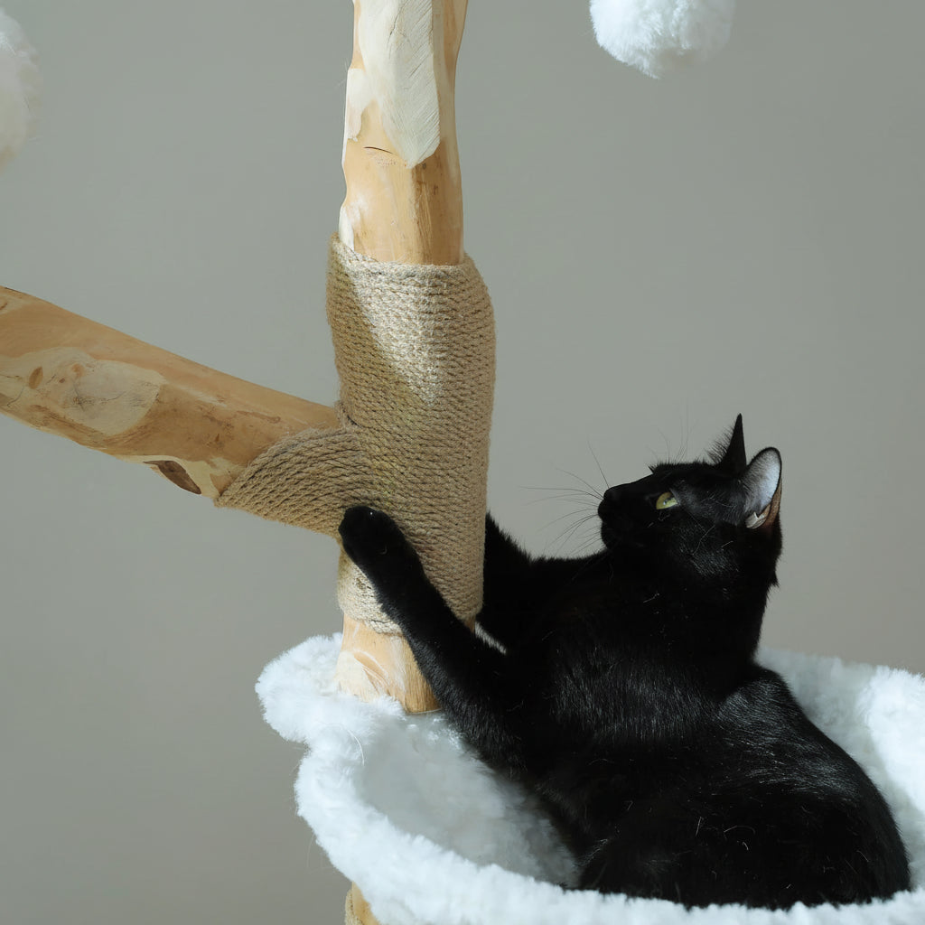 Arbre à chat en bois fleurs XXL - Bofélin - 9