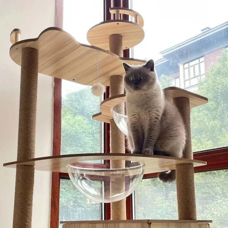 Arbre à chat en bois grand modèle