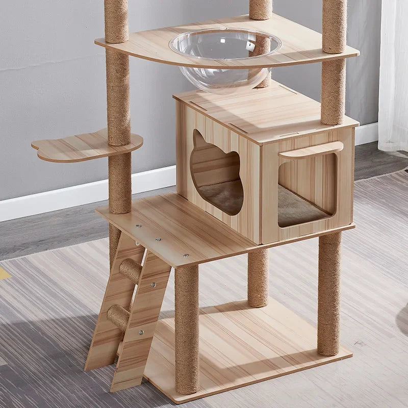 Arbre à chat en bois grand modèle - Bofélin - 7