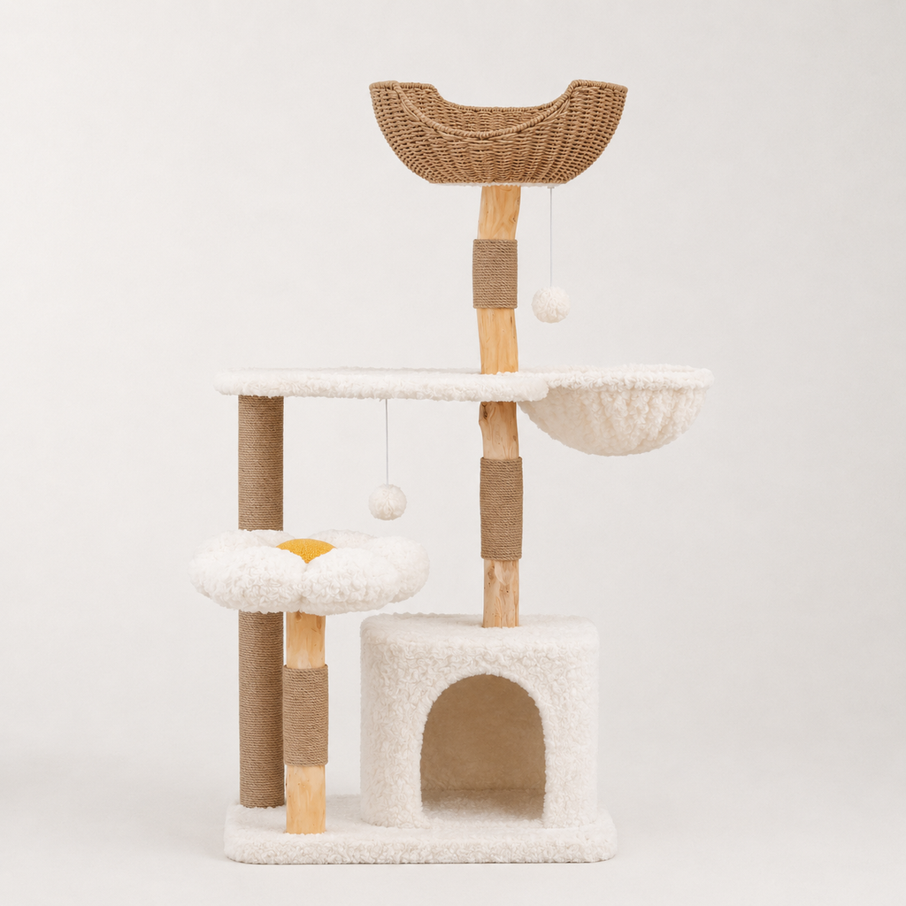 Arbre à chat en bois massif - Bofélin