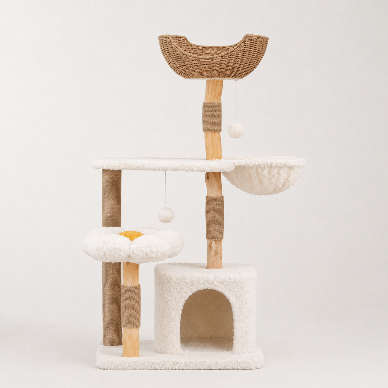 Arbre à chat en bois massif - Bofélin Image