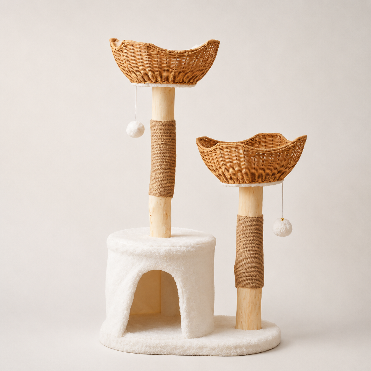 Arbre à chat en bois naturel - Bofélin Image
