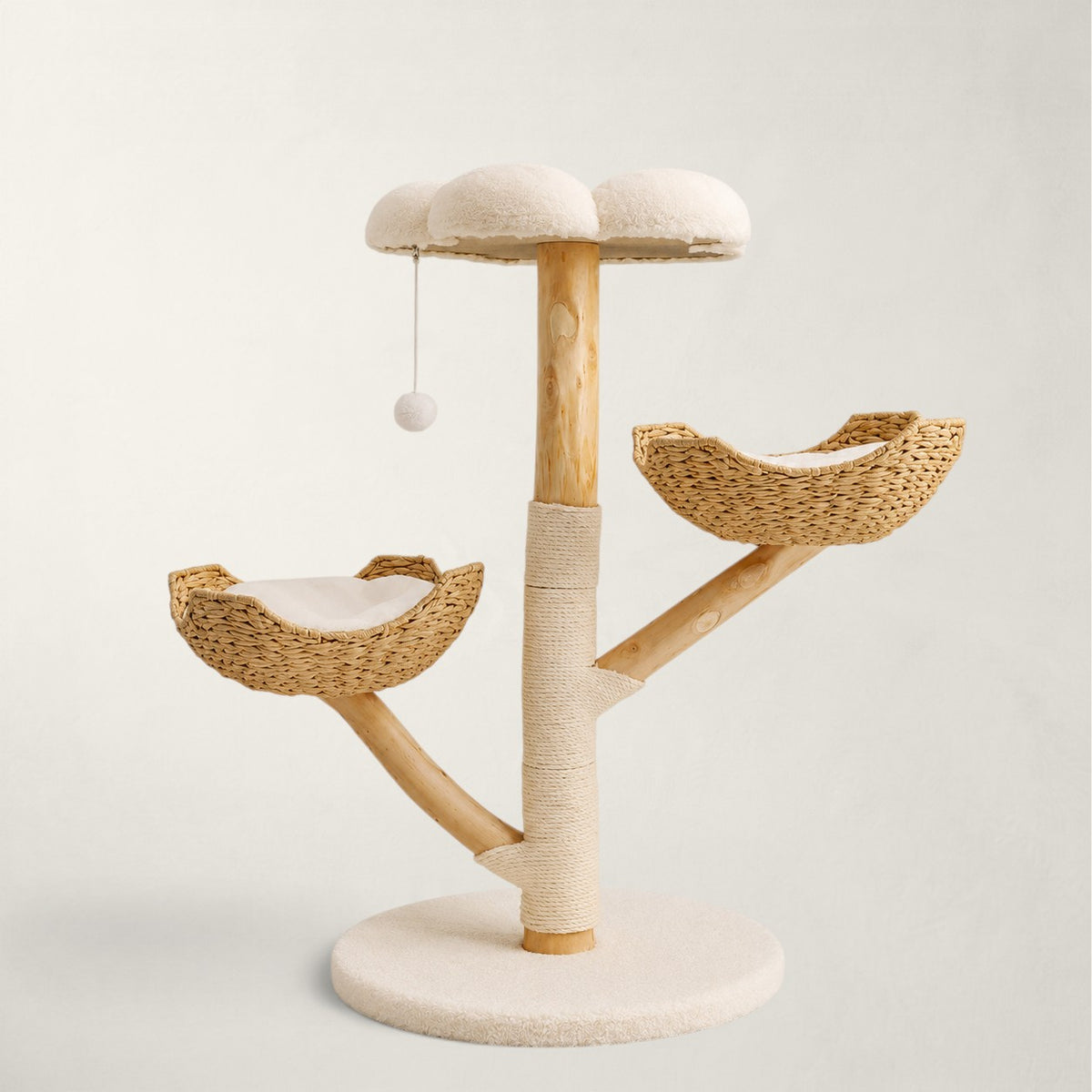 Arbre à chat en bois naturel luxe - Bofélin