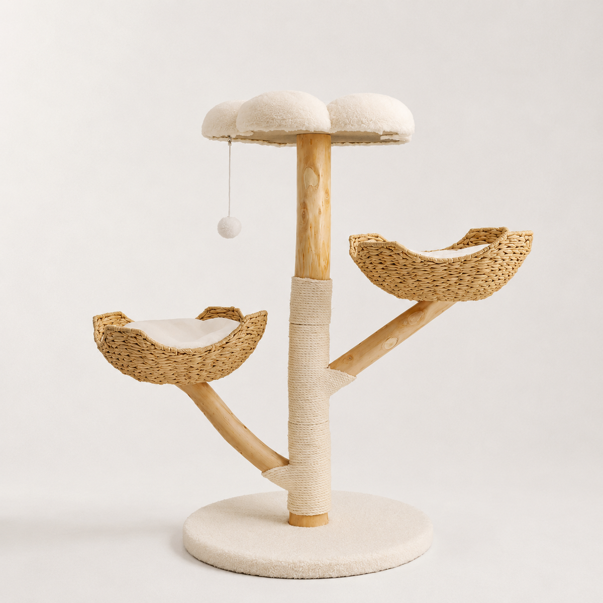 Arbre à chat en bois naturel luxe - Bofélin