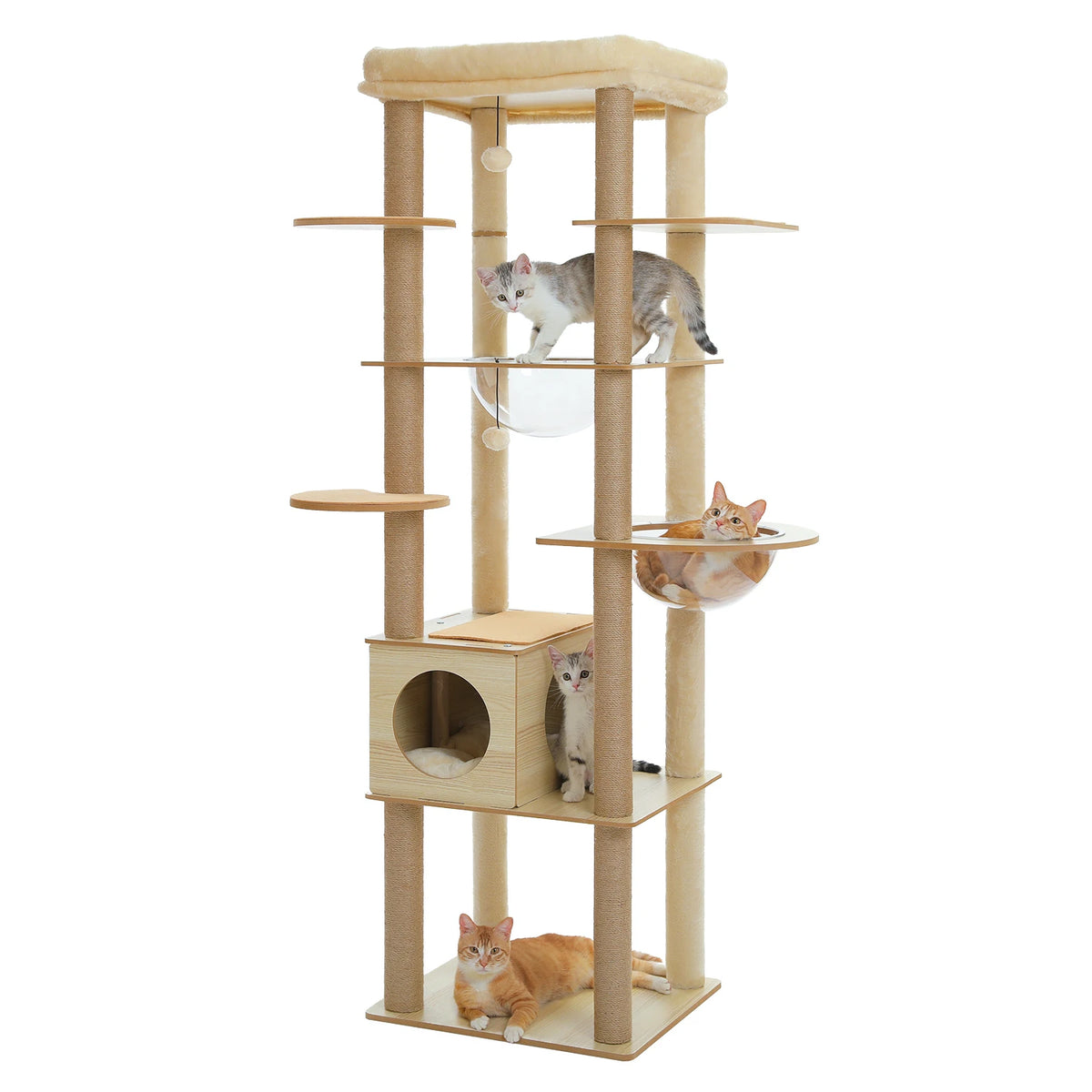 Arbre à chat en bois xxl