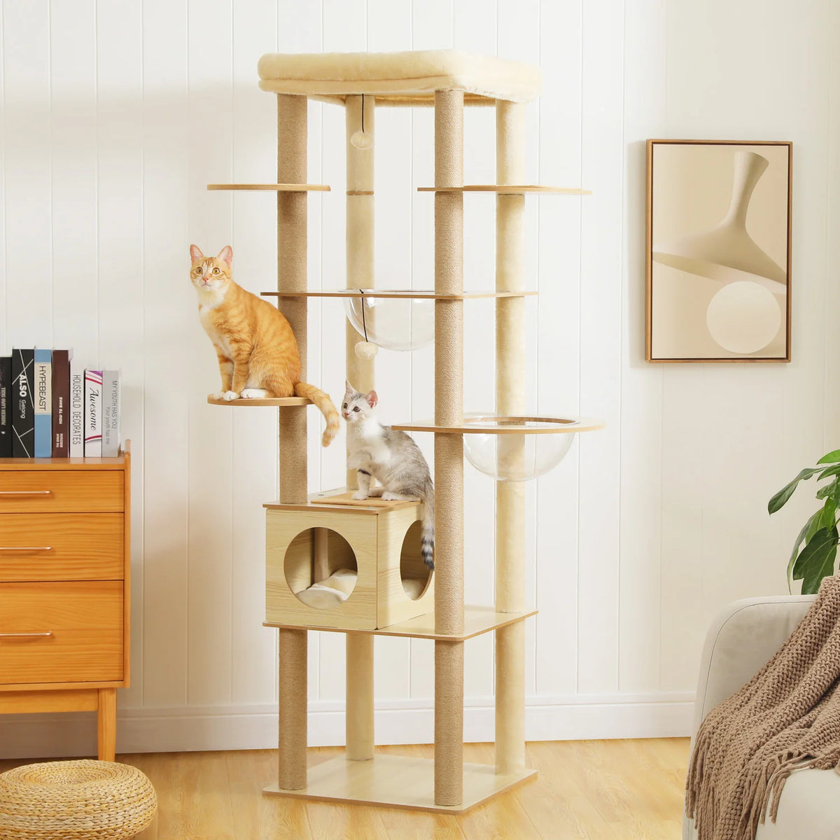 Arbre à chat en bois xxl
