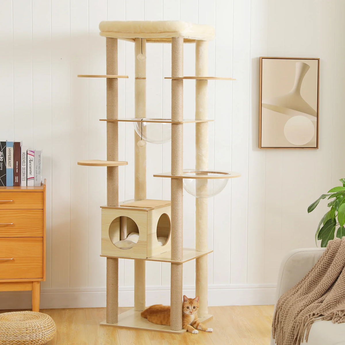 Arbre à chat en bois xxl