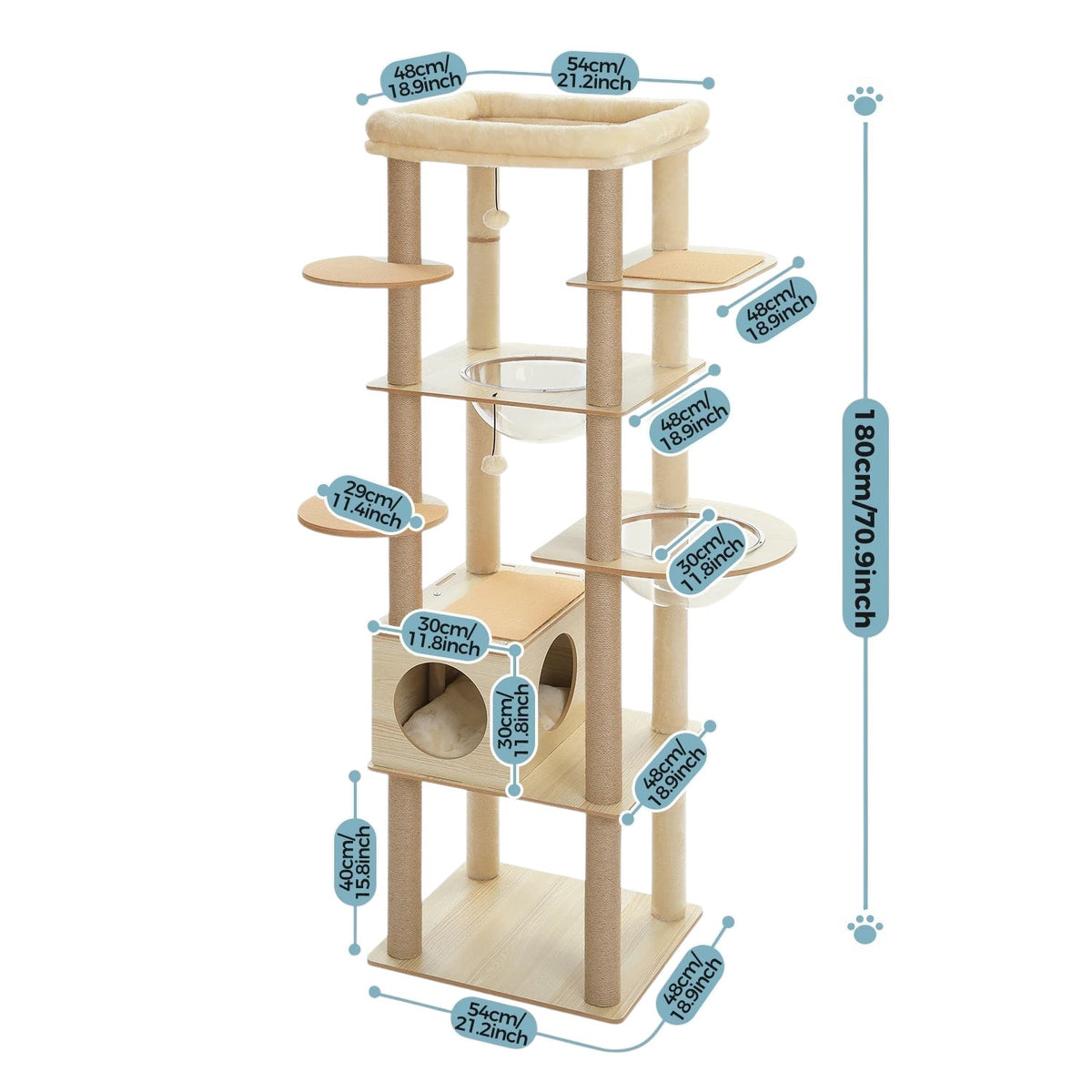 Arbre à chat en bois XXL - Bofélin - 6