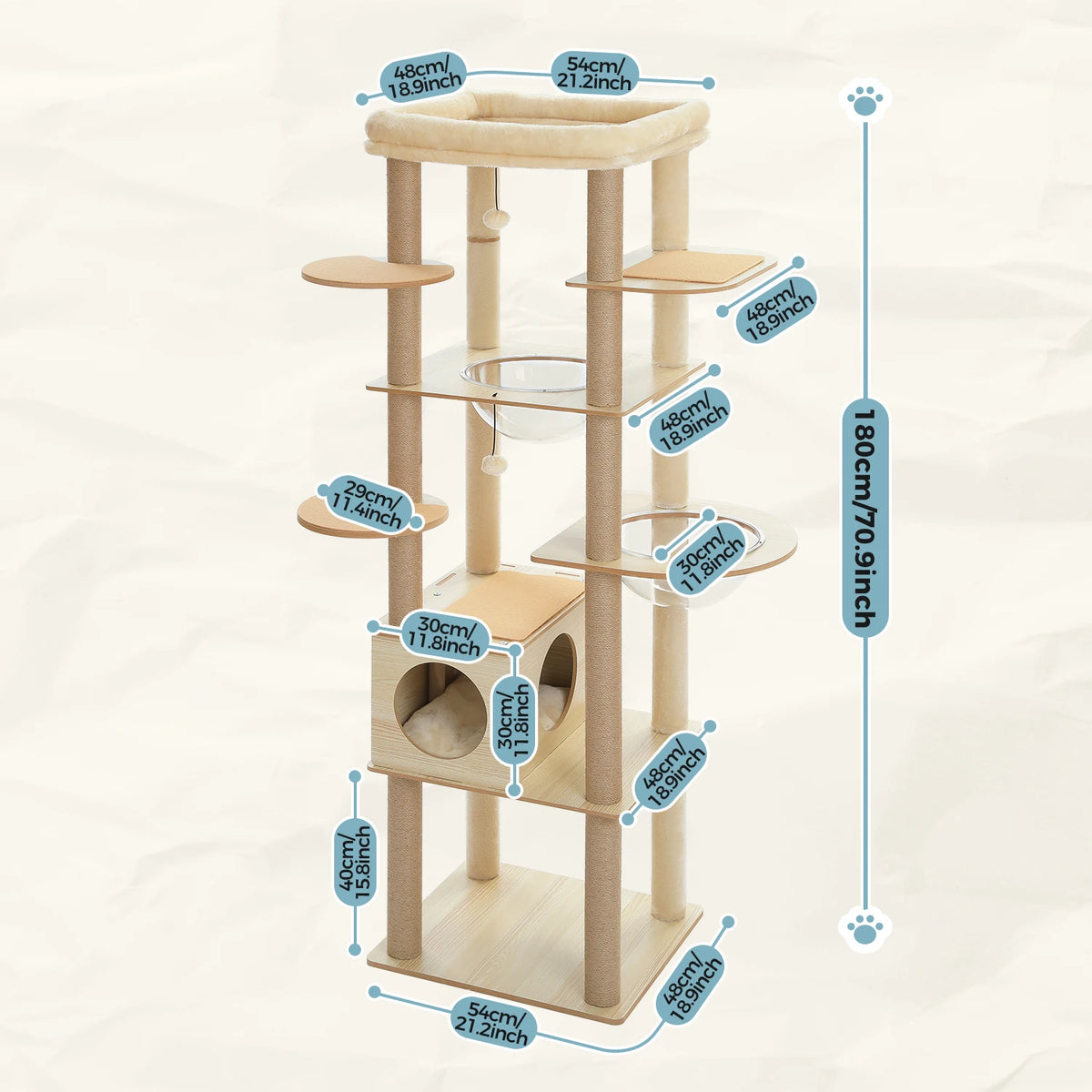 Arbre à chat en bois xxl
