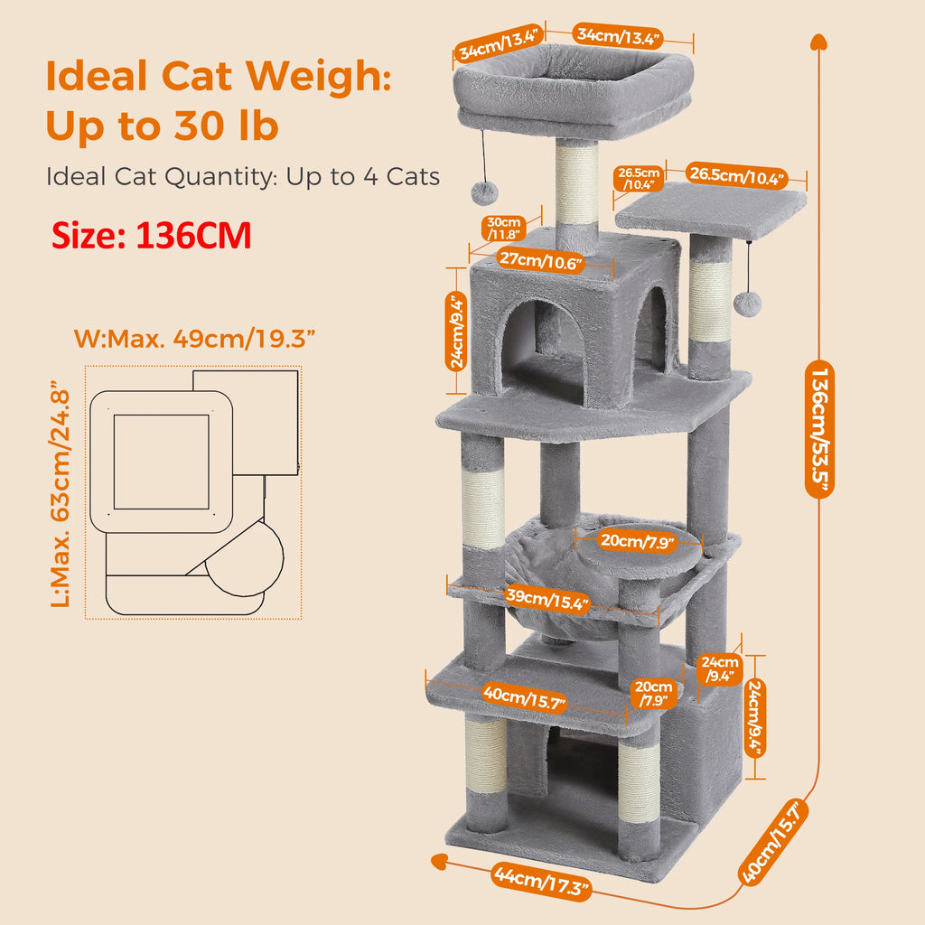Arbre à chat grand 136cm - Bofélin - 11