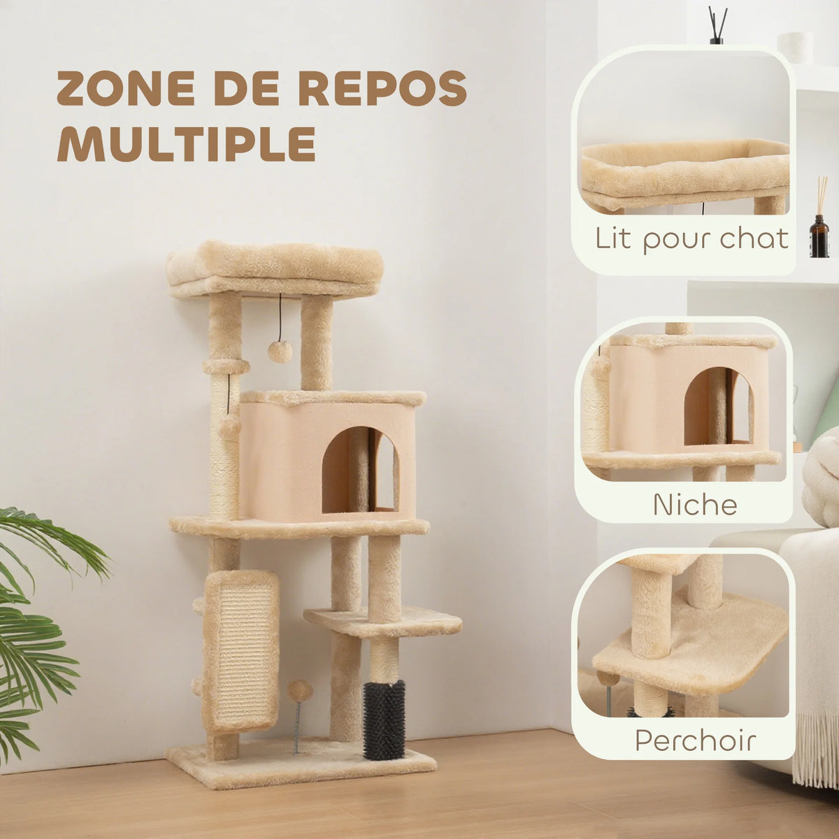 Arbre à chat grand plateau