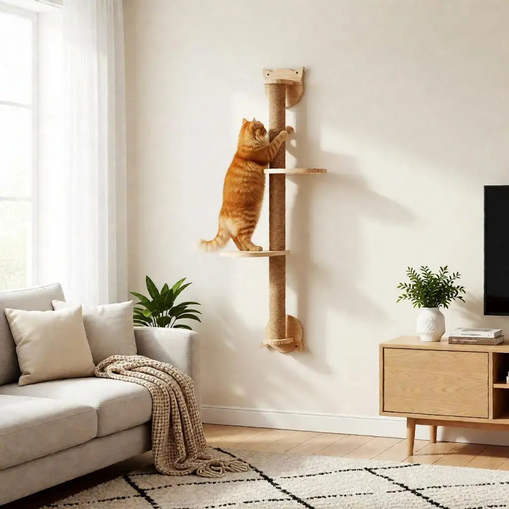 Arbre à chat griffoir mural design