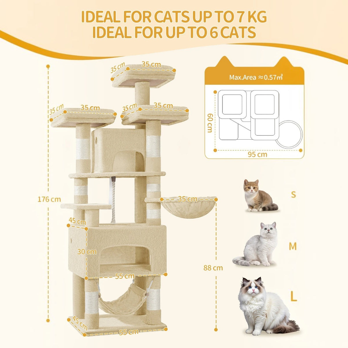 Arbre à chat Maine Coon beige - Bofélin - 8