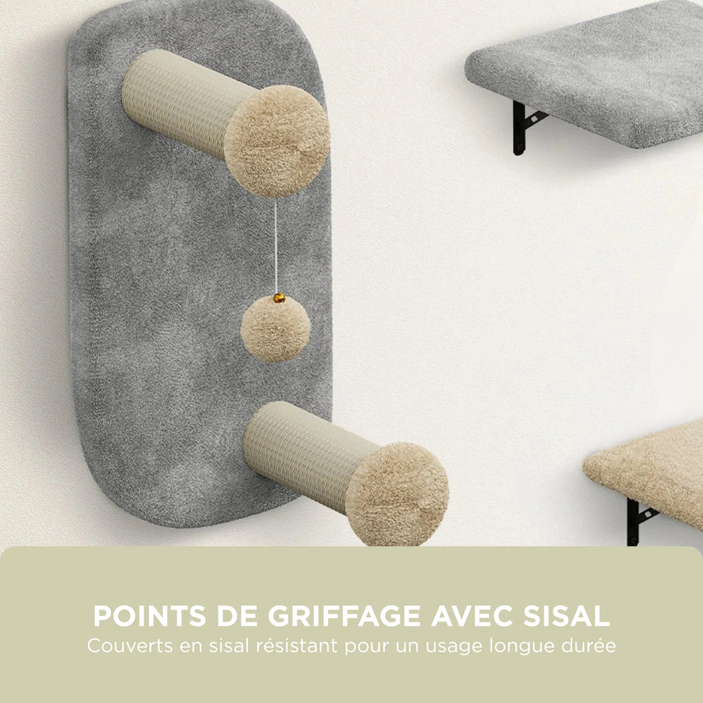 Arbre à chat mural gris